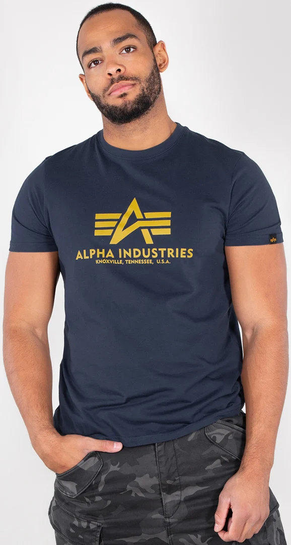 Alpha Industries Basic T-Shirt  dark blue/yellow