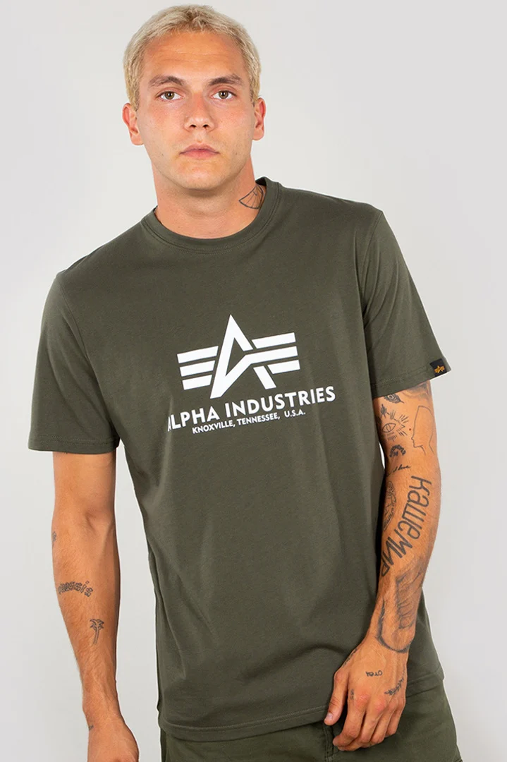 Alpha Industries Basic T-Shirt  green/white
