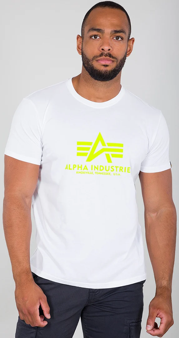 Alpha Industries Basic T-Shirt  white/yellow