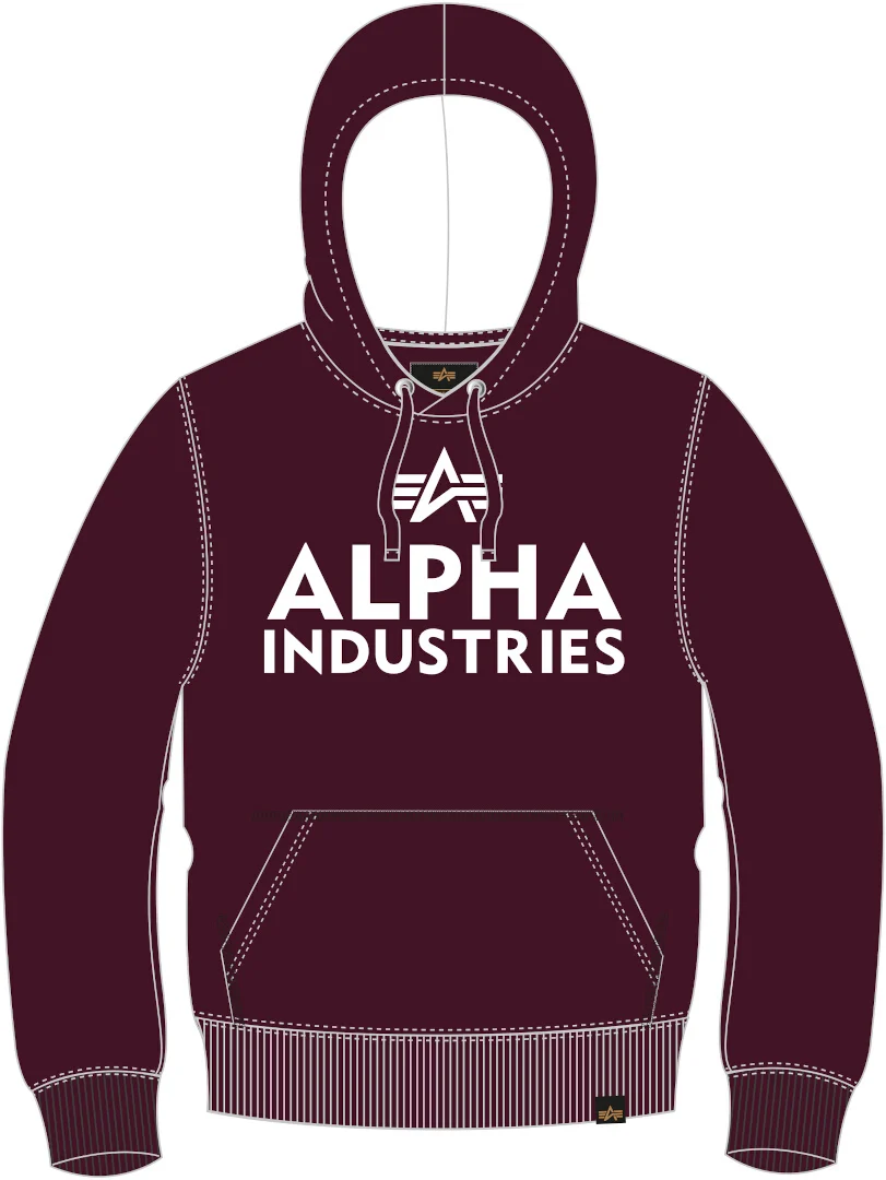 Alpha Industries Foam Print Hoodie  mahogany/white