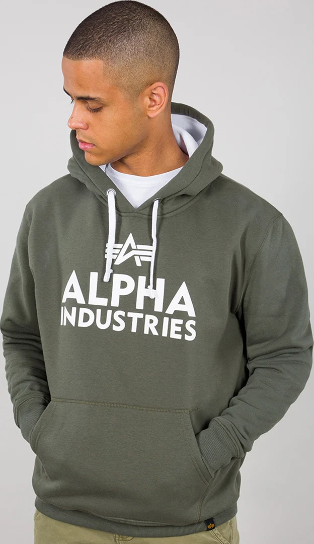 Alpha Industries Foam Print Hoodie  olive