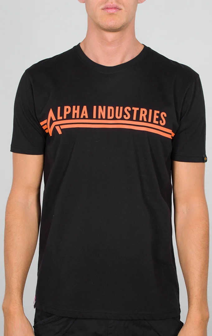 Alpha Industries T-Shirt  black/orange