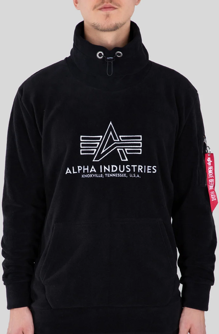 Alpha Industries Turtle-Neck Polar Fleece Pullover  black