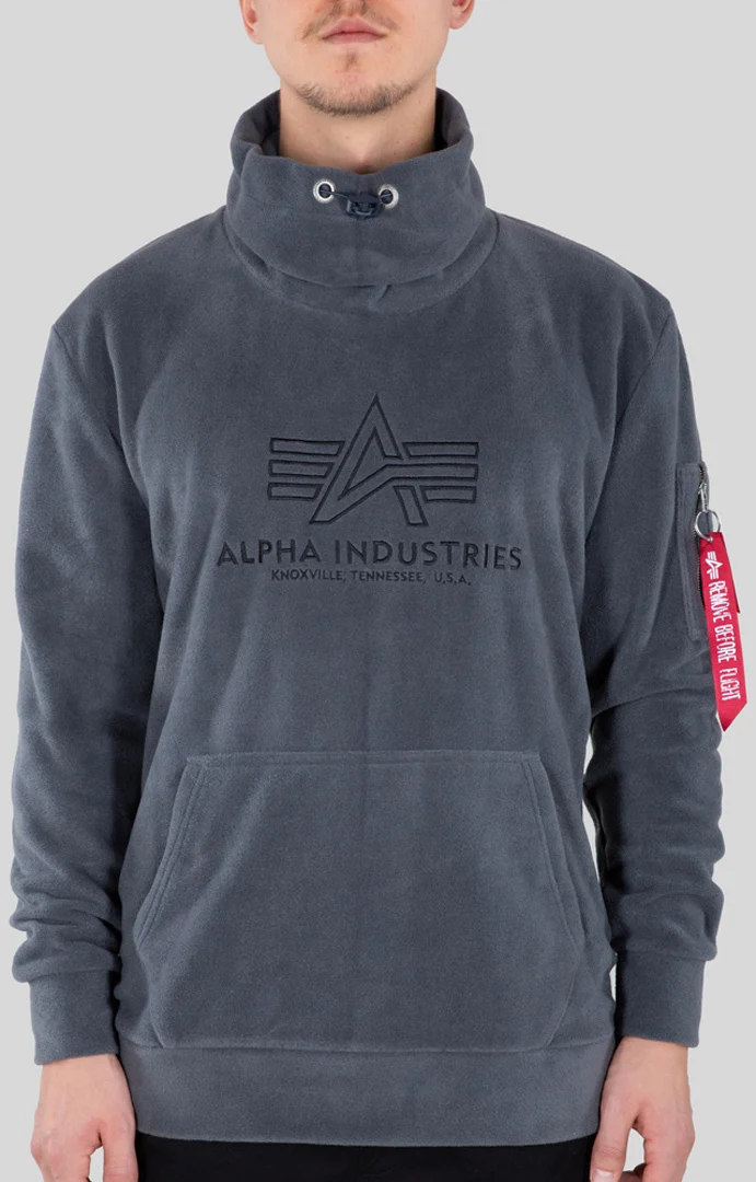 Alpha Industries Turtle-Neck Polar Fleece Pullover  dark grey