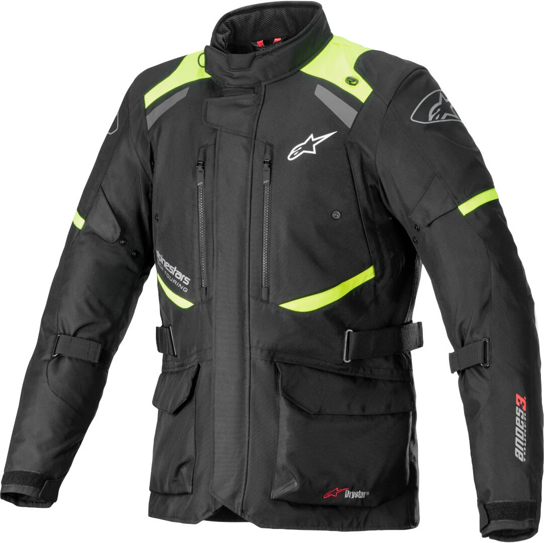 Alpinestars Andes V3 Drystar Motorcycle Textile Jacket  black/yellow