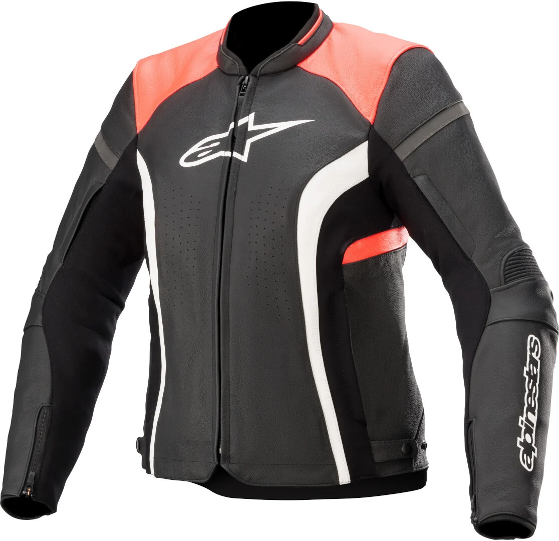 Alpinestars Stella Kira V2 Ladies Motorcycle Leather Jacket  black/orange