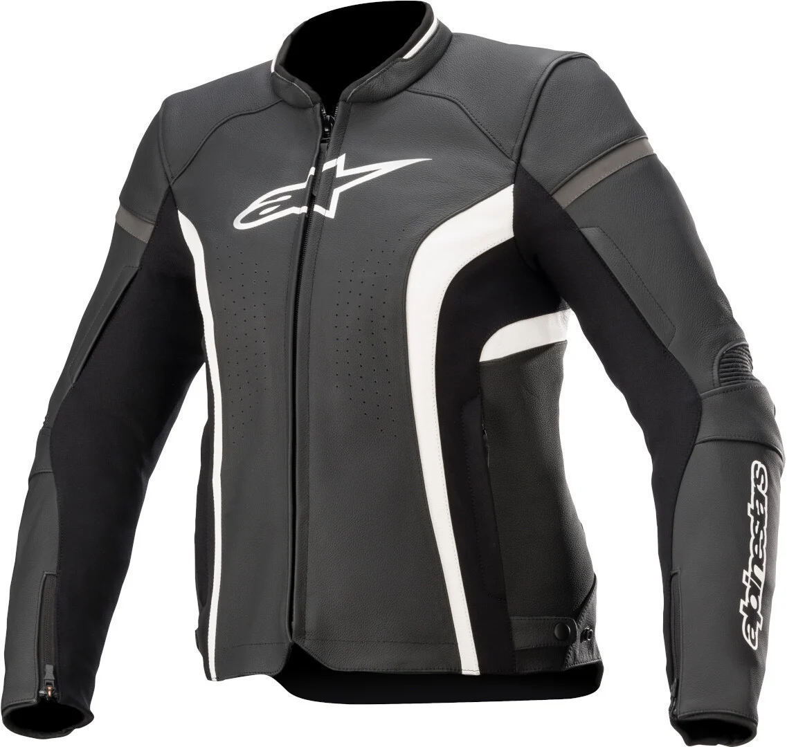 Alpinestars Stella Kira V2 Ladies Motorcycle Leather Jacket  black/white