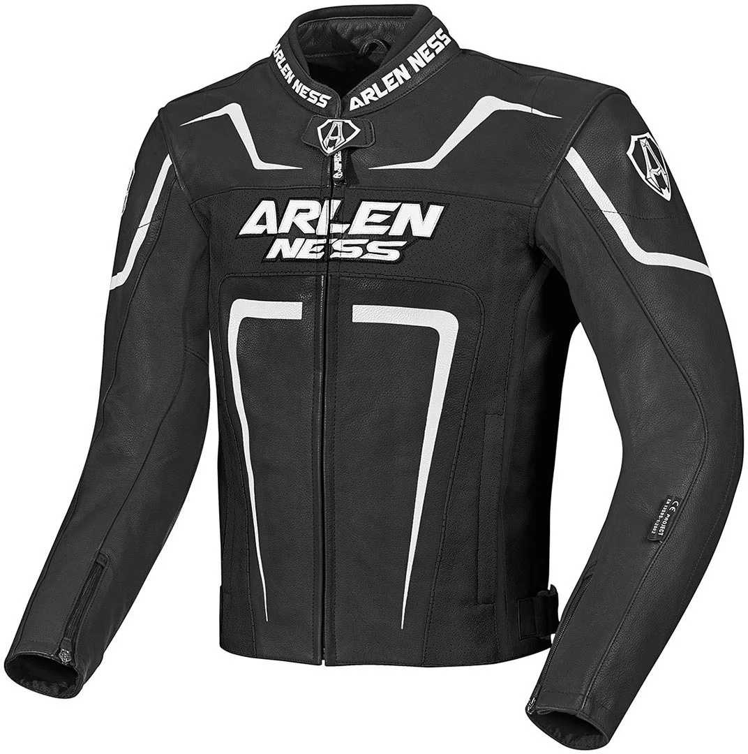 Arlen Ness Motegi Motorcycle Leatherjacket  black/white