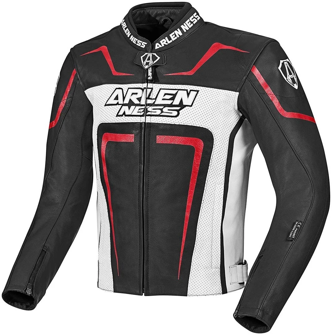 Arlen Ness Motegi Motorcycle Leatherjacket  black/white/red