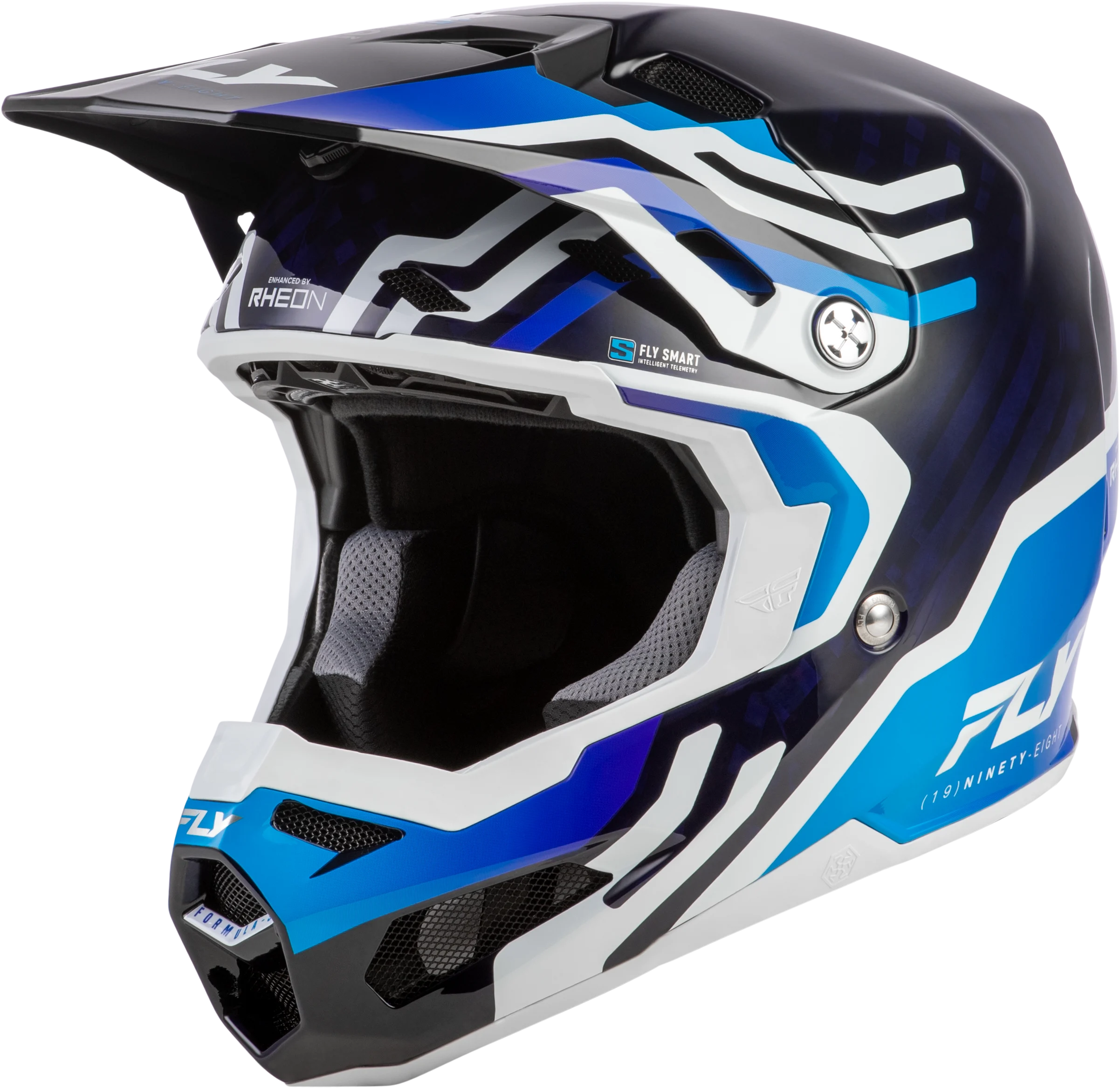 FLY RACING Formula S Carbon Byte Helmet - blue carbon/blue/white