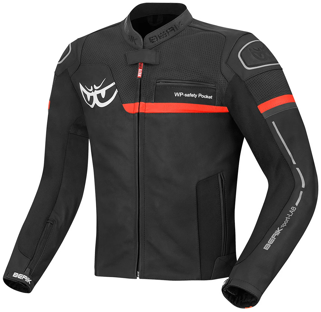 Berik Sportivo Motorcycle Leather Jacket  black/red
