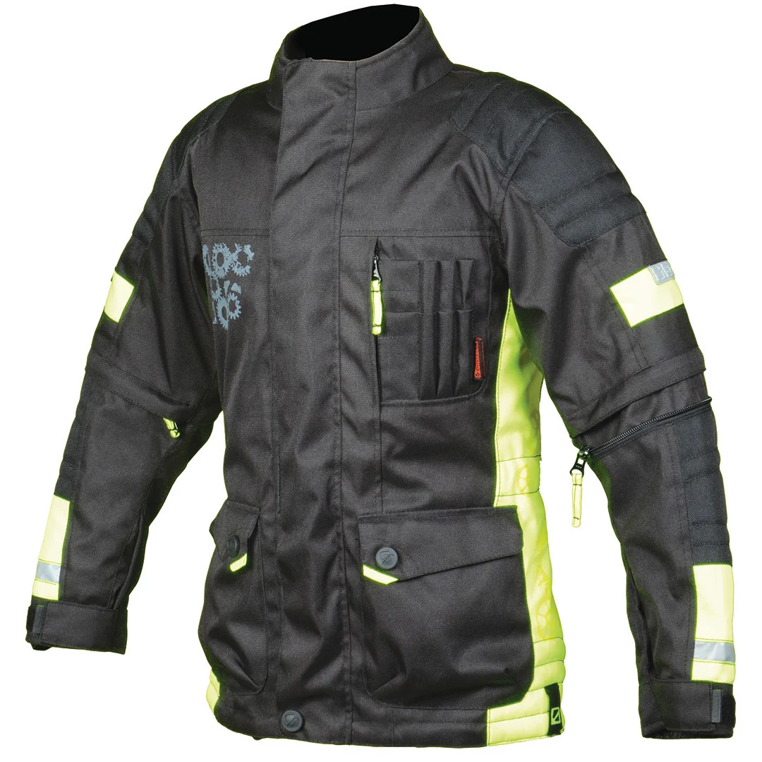 Booster Candid-Y motorcycle kids textile jacket  black/neon-yellow