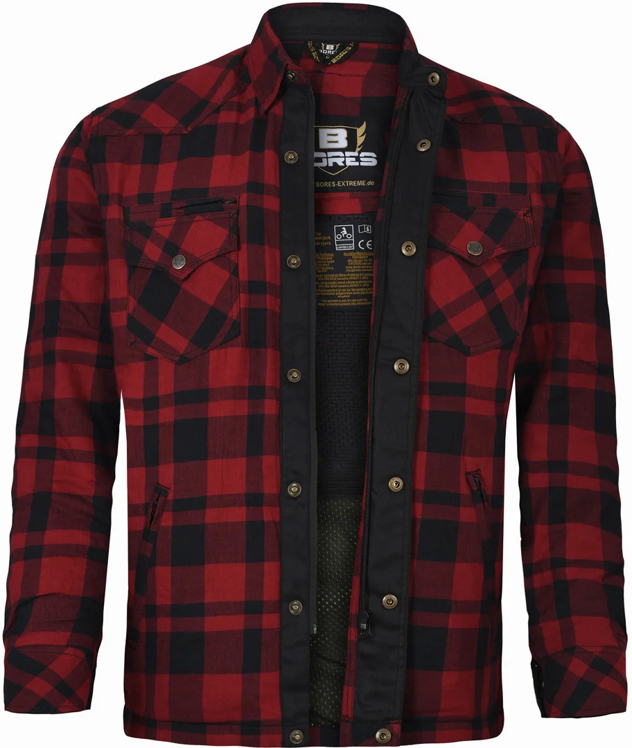 Bores Lumberjack Premium Motorcycle Shirt  red/black
