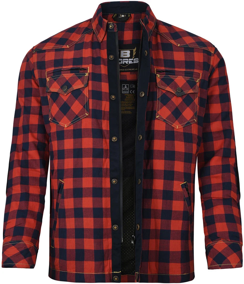 Bores Lumberjack Premium Motorcycle Shirt  red/blue