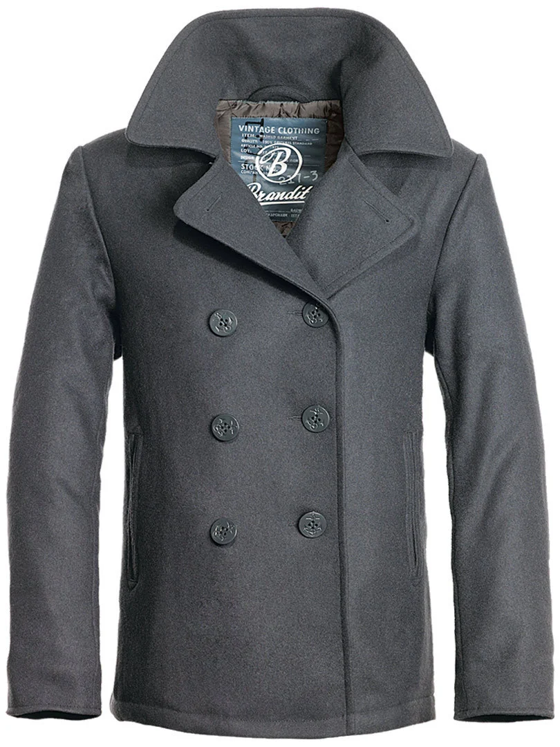 Brandit Pea Coat Jacket  anthracite