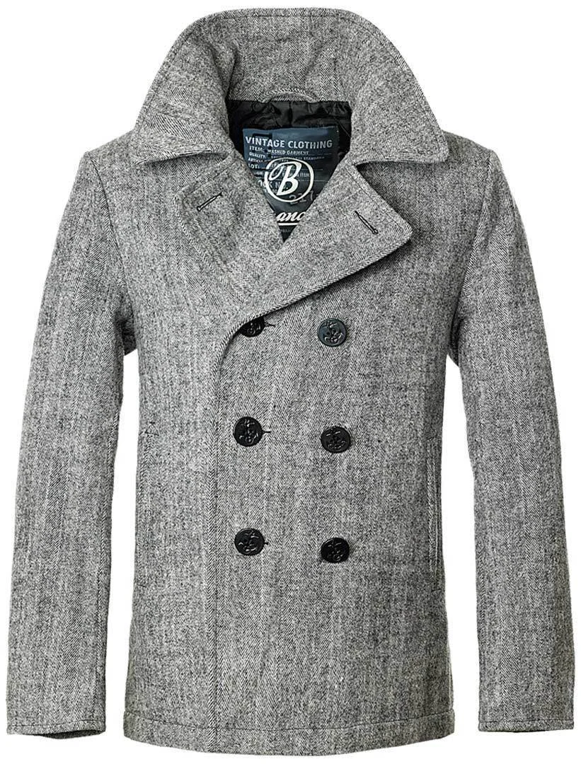 Brandit Pea Coat Jacket  anthracite/silver