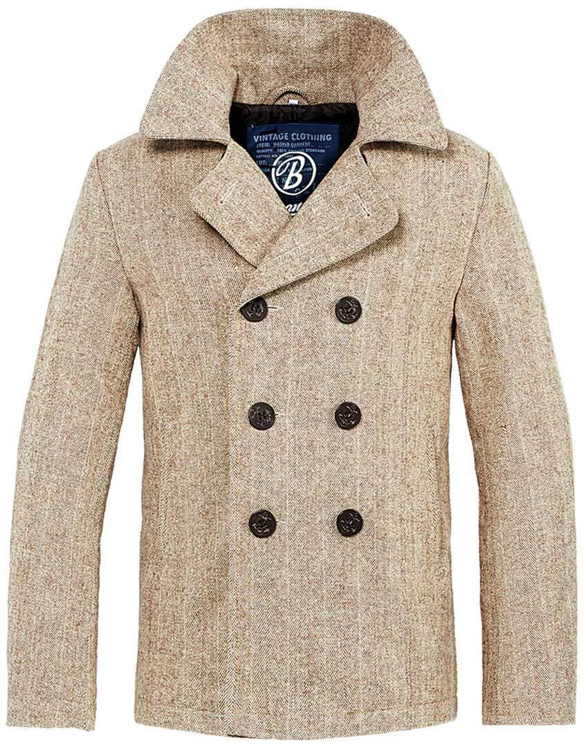 Brandit Pea Coat Jacket  beige