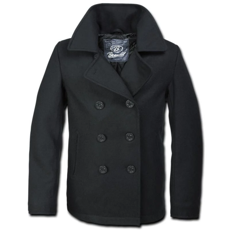 Brandit Pea Coat Jacket  black