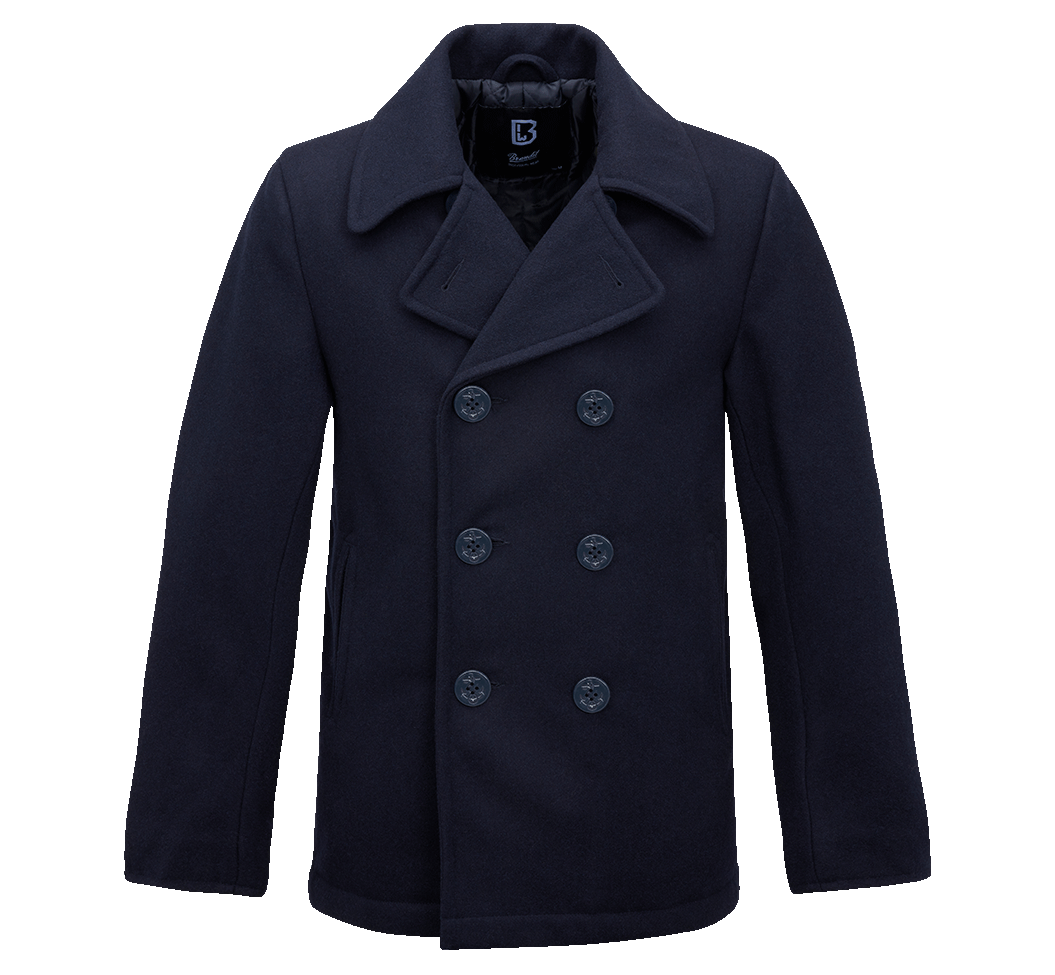 Brandit Pea Coat Jacket  navy blue