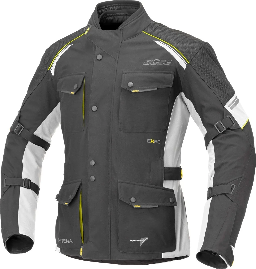 Büse Porto Motorcycle Textile Jacket  black/white/neon-yellow
