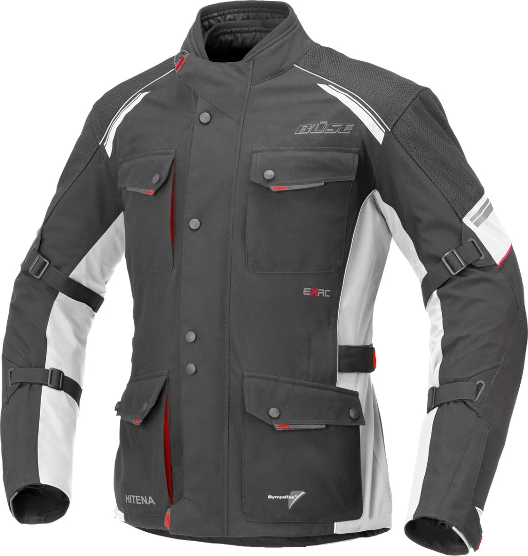 Büse Porto Motorcycle Textile Jacket  black/white/red