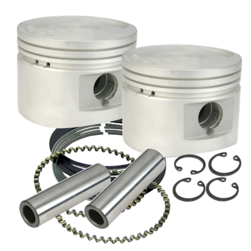 S&S Cycle 84-99 BT w/ Stock Heads Standard 80in Cast Flat-Topped Replacement Piston Kit - 920-0015