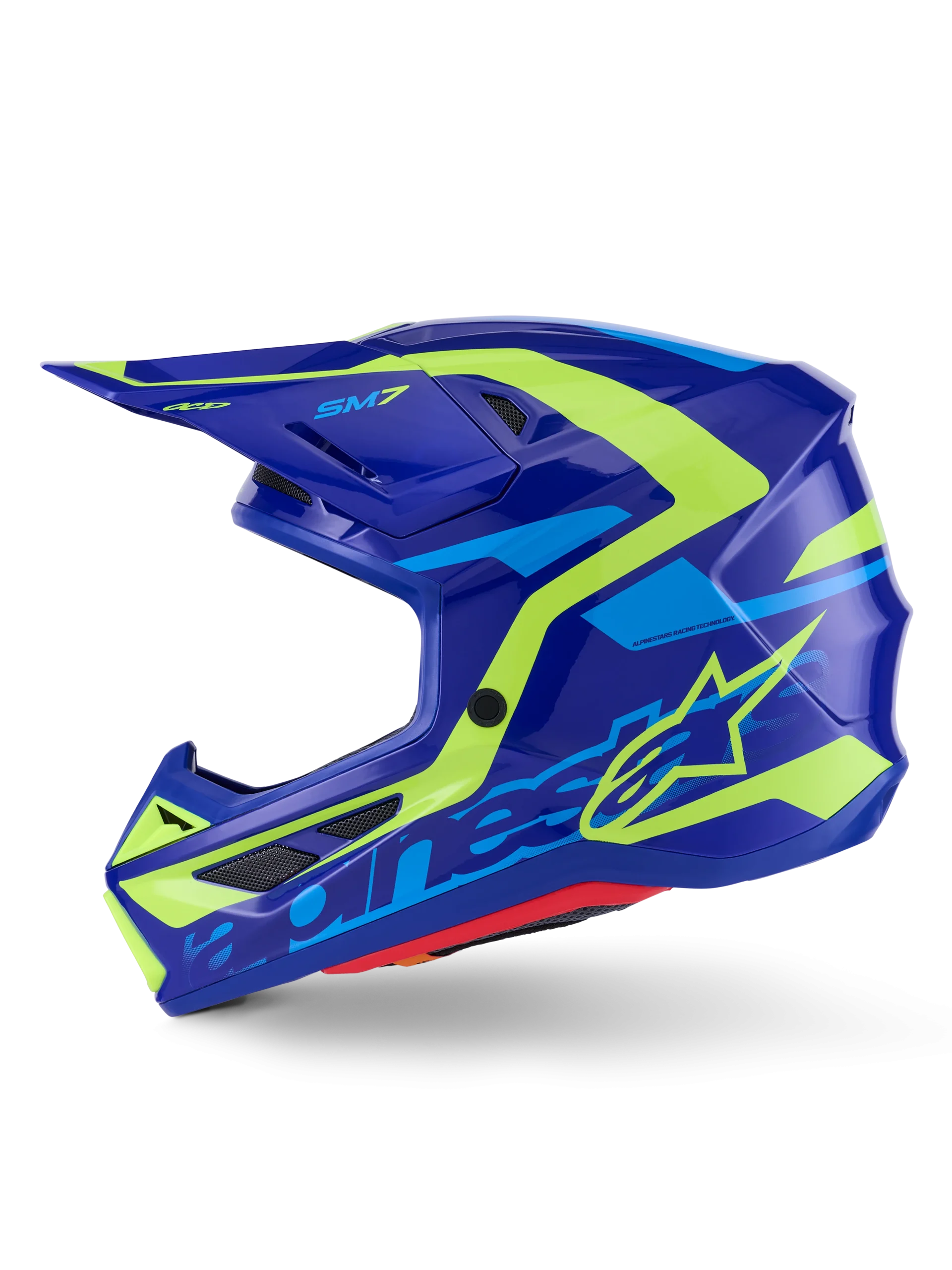ALPINESTARS 2026 SM7 Deed Helmet - Blue/Ylw Fluo