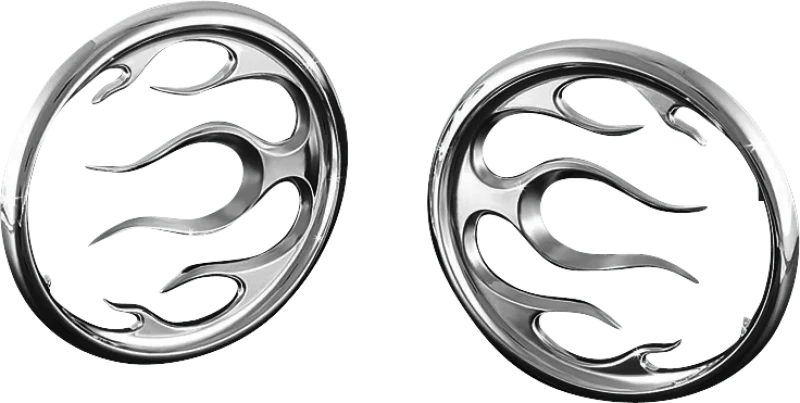 Kuryakyn Flame Speaker Grills Chrome - 3788
