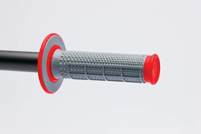Renthal MX Dual Compound Grips Tapered 1/2 Waffle - Grey/ Red - G163