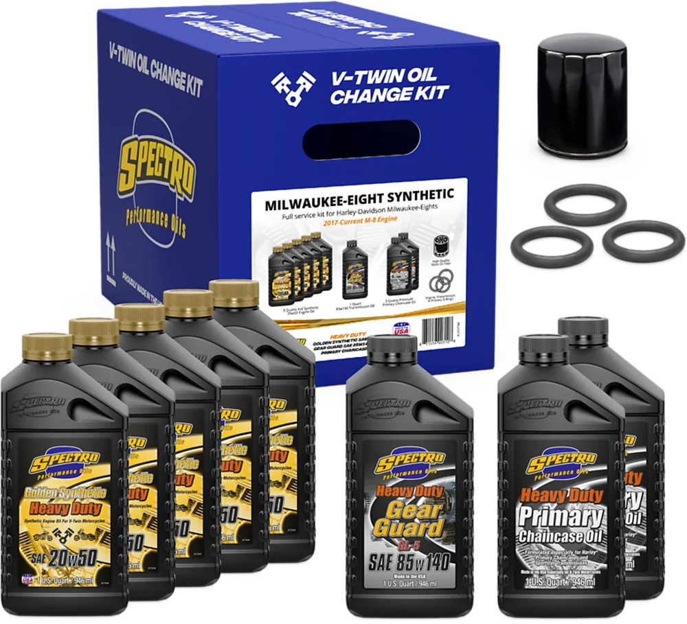 Spectro V-Twin Full Oil Service Kit M8 Synthetic - Fits: 2017-2026 Harley-Davidson (see list)