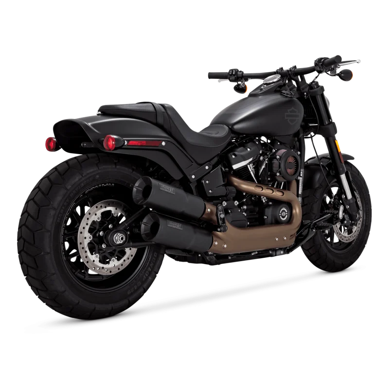 Vance & Hines HD Softail 18-22 Fatbob Hi-Output S/O Black Slip-On Exhaust - 46547