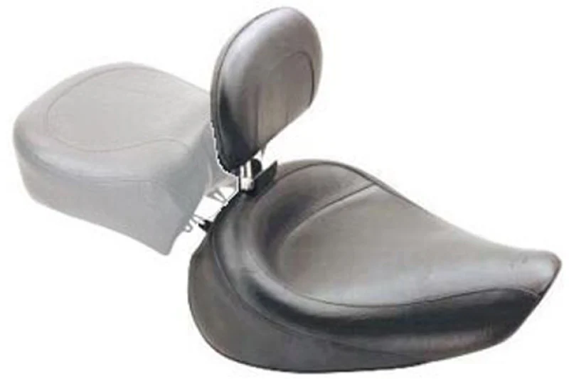 Mustang 91-05 Harley Dyna Wide Touring Solo Seat w/Driver Backrest - Black - 79348