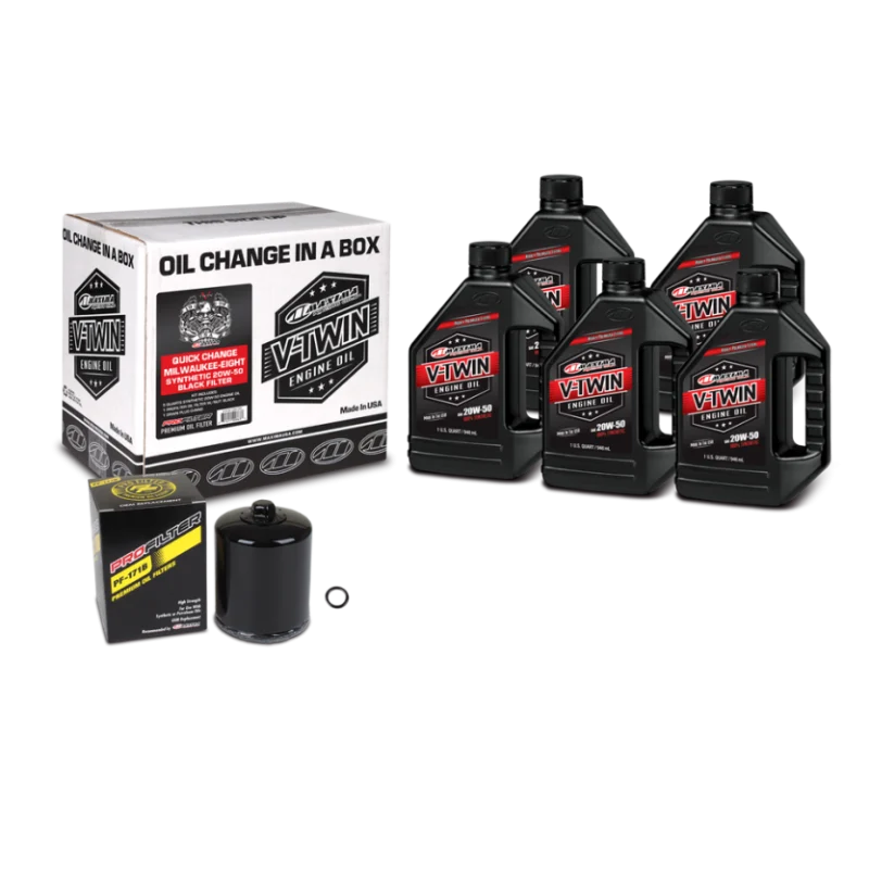 Maxima V-Twin Quick Change Kit Synthetic w/Black Filter Milwaukee-Eight - 90-129015PB