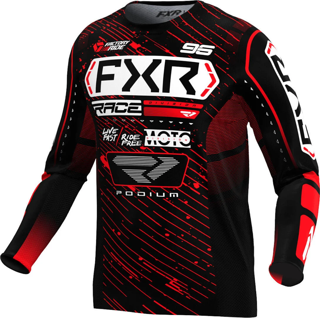 FXR Podium 2025 Motocross Jersey  black/red/white