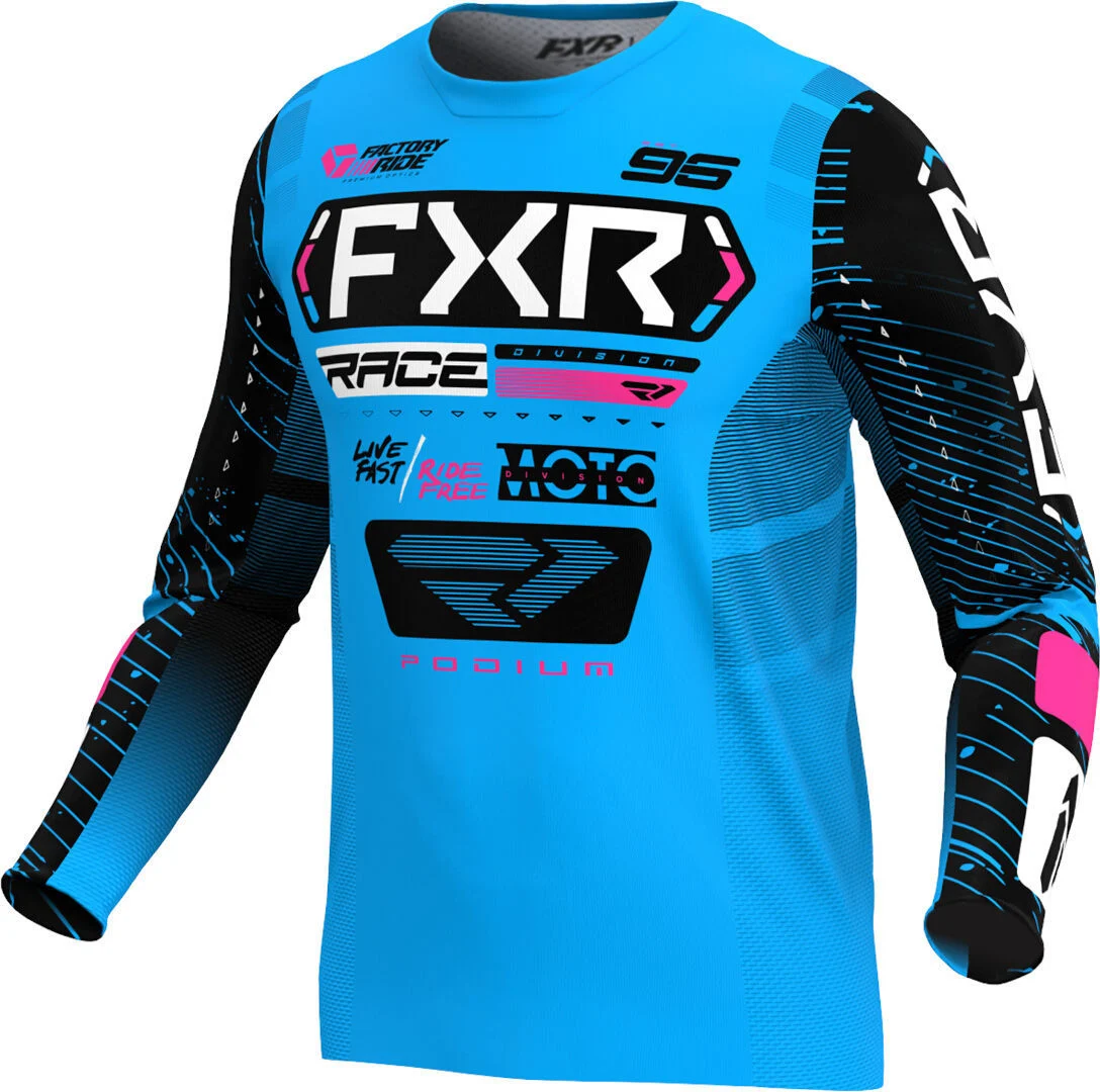 FXR Podium 2025 Motocross Jersey  blue/pink