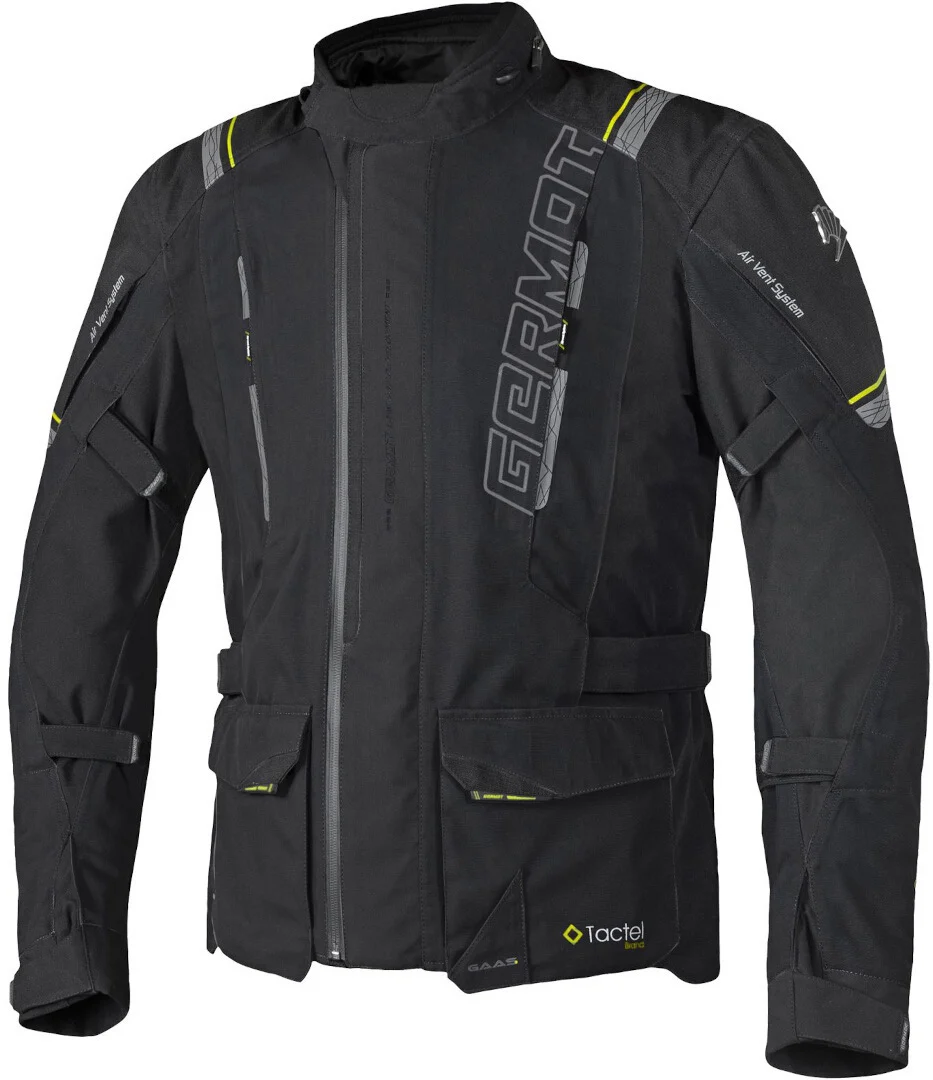 Germot Amaruq Waterproof Motorcycle Textile Jacket  black/neon-yellow