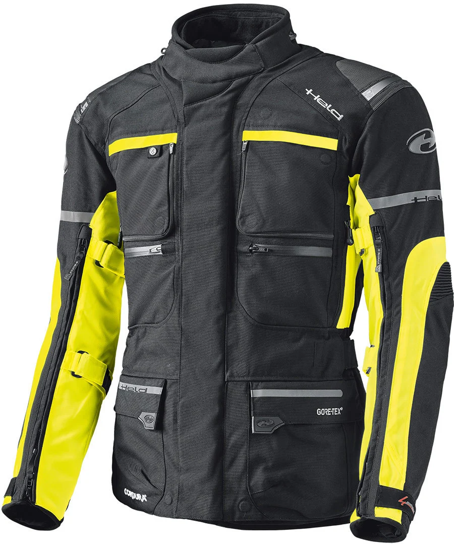 Held Carese II ladies and men motorcycle textile jacket  black/neon-yellow