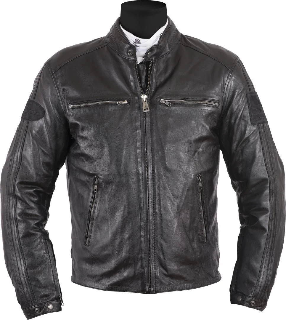Helstons ACE Rag Motorcycle Leather Jacket  black/black