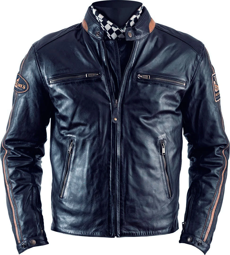 Helstons ACE Rag Motorcycle Leather Jacket  blue