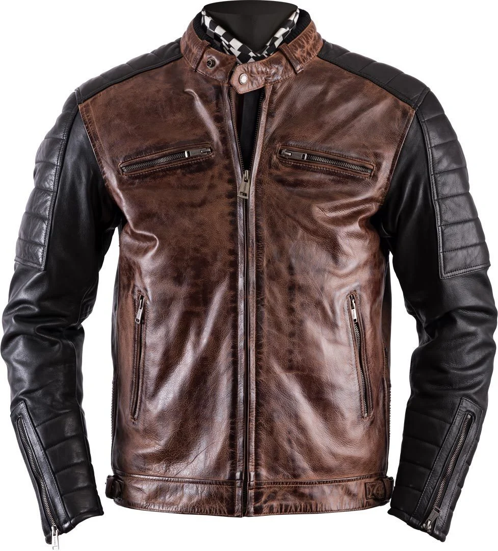 Helstons Cruiser Rag Leather Jacket  brown/black