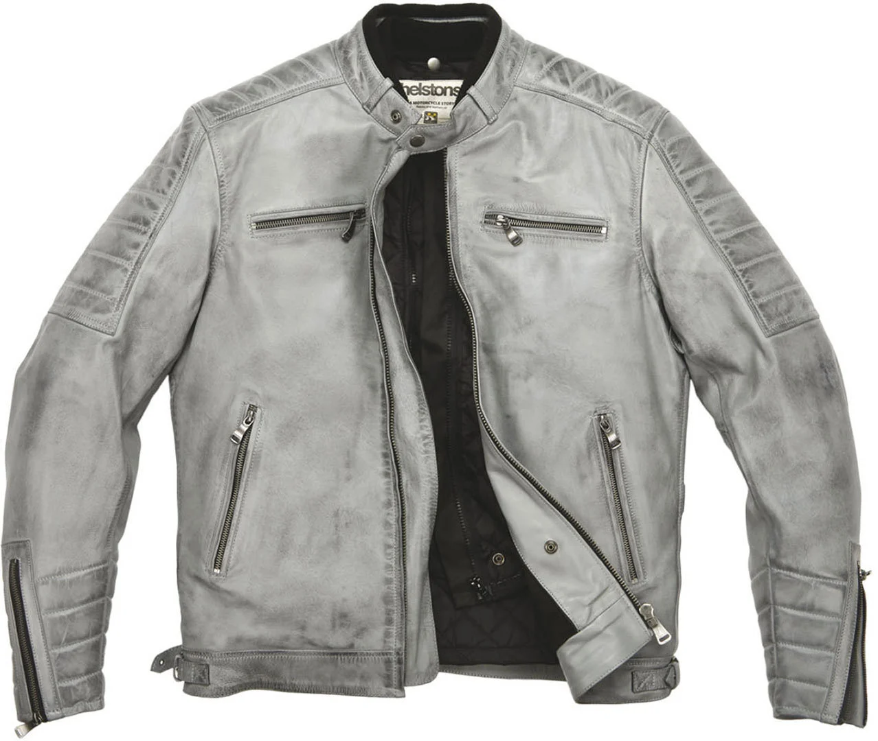 Helstons Cruiser Rag Leather Jacket  grey