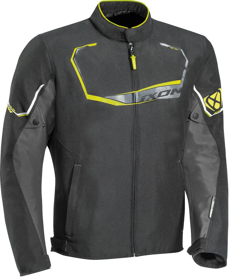 Ixon Challenge Motorcycle Textile Jacket  black/grey/yellow