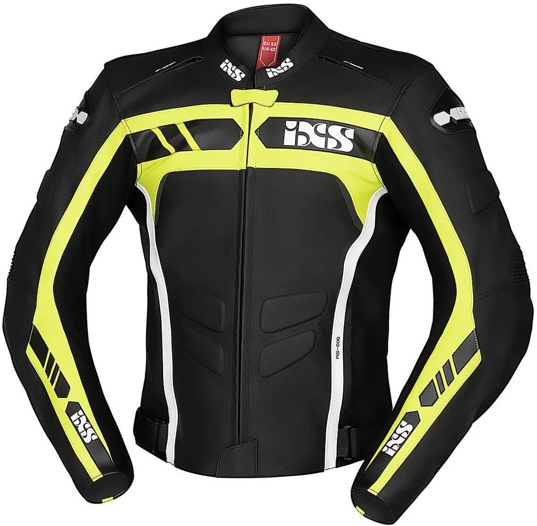 IXS Sport RS-600 1.0 Motorcycle Leather Jacket  black/yellow
