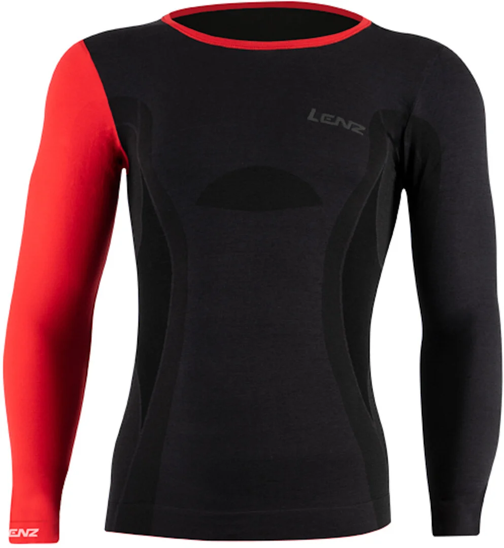 Lenz 6.0 Merino Crew Neck Functional Shirt  black/red