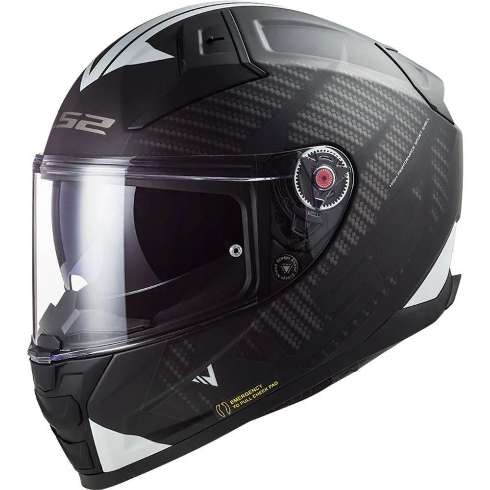 LS2 Citation II Splitter Helmet - Black White XL
