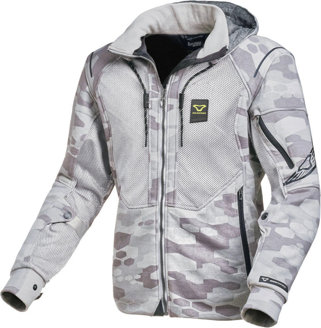 Macna Breeze Camo Motorcycle Zip Hoodie  grey/camouflage