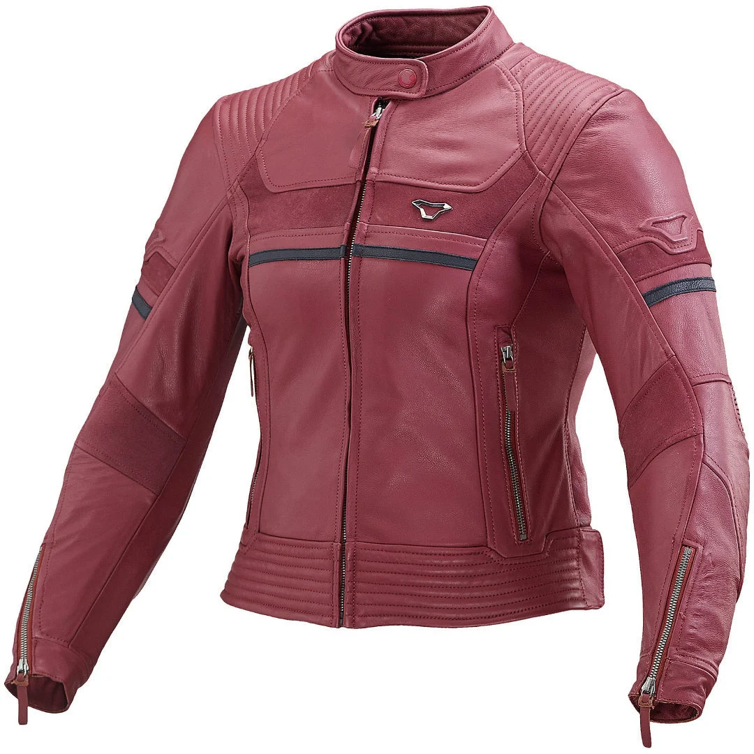 Macna Daisy Ladies Motorcycle Leather Jacket  burgundy red