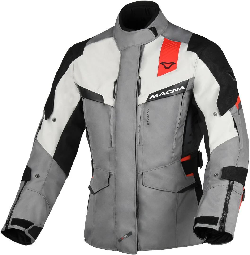 Macna Zastra waterproof Ladies Motorcycle Textile Jacket  grey/white/red