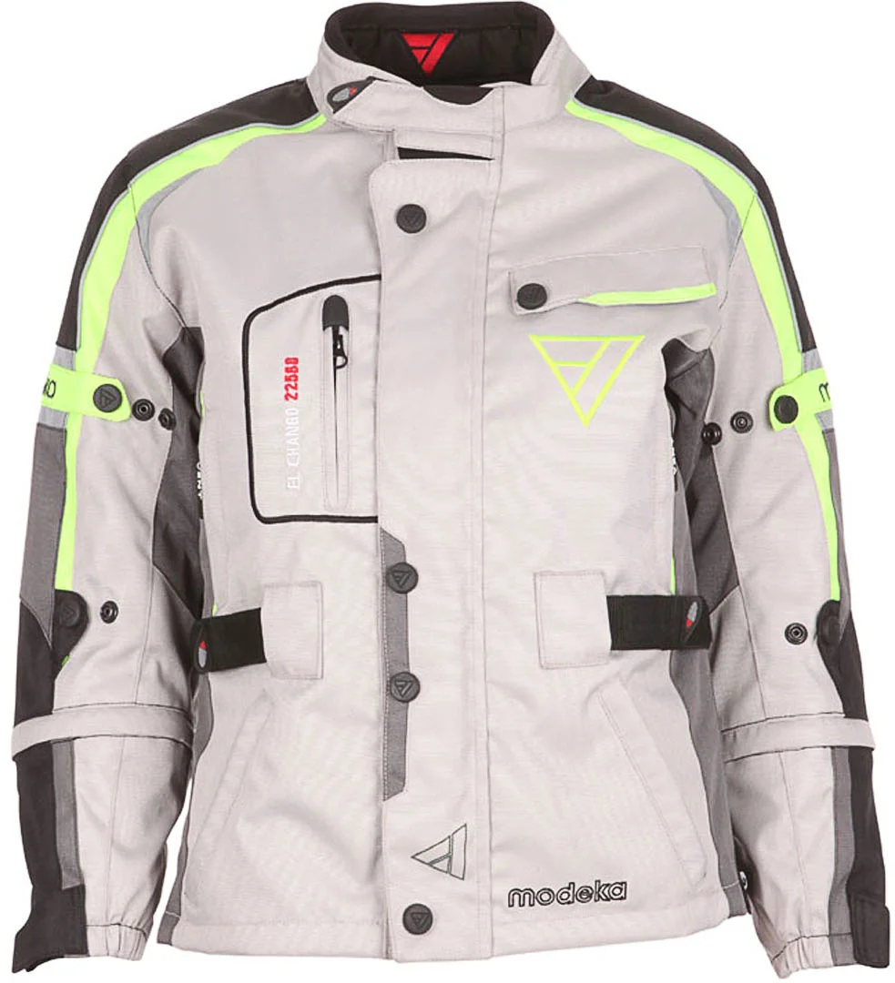 Modeka El Chango Kids Motorcycle Textile Jacket  light grey