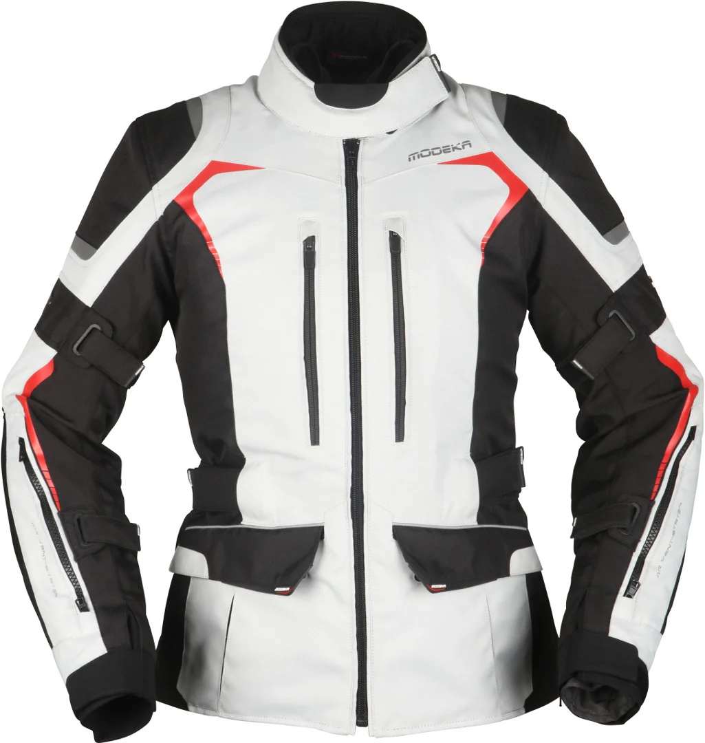 Modeka Elaya Ladies Motorcycle Textile Jacket  light grey/black